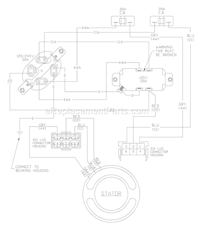 Page C Diagram and Parts List for 1658-0  Briggs and Stratton Generator